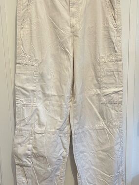 H&M Off-White Cargo Pants with Utility Pockets